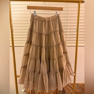 Tan Tiered Skirt